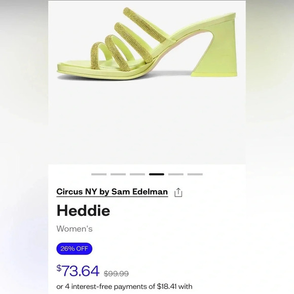 NWT Circus NY Heddie Heeled Sandals in lime - Picture 2 of 5